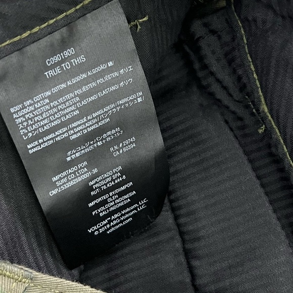 NWT Volcom Vmonty Stretch Camo Chino Shorts - Picture 7 of 7